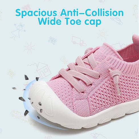Baby Toddler Girls Boys Shoes Walking Slip on Shoes Barefoot Sneakers Lightweight Breathable for First Tennis Infant Shoes in Saudi Arabia
