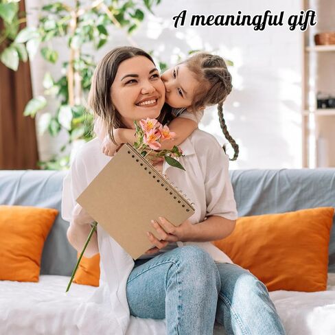 AIOR Scrapbook 8x8 Inch DIY Scrapbook Album 40 Pages Hardcover Thick Kraft Paper Blank Scrapbook, Spiral Scrapbook Photo Albums for Couple Baby Anniversary Wedding Family Gifts in Kuwait