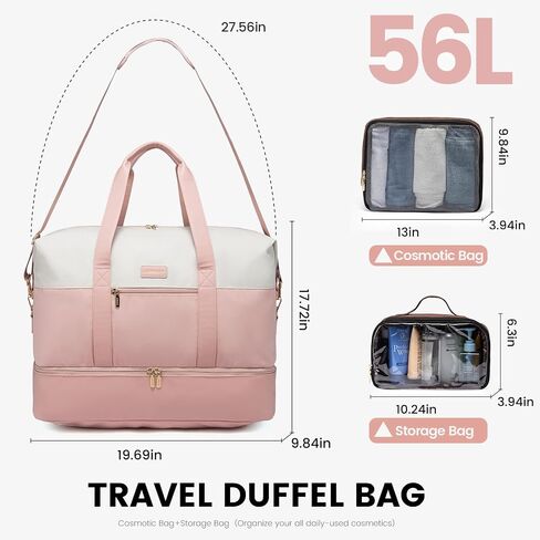 LOVEVOOK Travel Bag, Weekender Bags for Women, Carry on Overnight Bag with Toiletry Bag, Duffle Bag for Travel with Shoe Compartment, Gym Bag for Women, Hospital Bags for Labor and Delivery in Saudi Arabia
