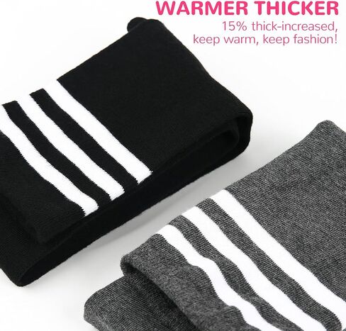 Buauty Womens Knee High Socks, Casual Tube Socks, Athletic Socks Solid & Striped Sport Socks Outdoor Fashion (3 pairs) in Saudi Arabia