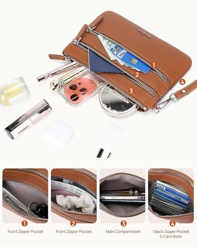 Telena Wristlet Wallets for Women Leather Clutch Purses Ladies Wallet Handbags RFID Blocking Card Holder in Kuwait