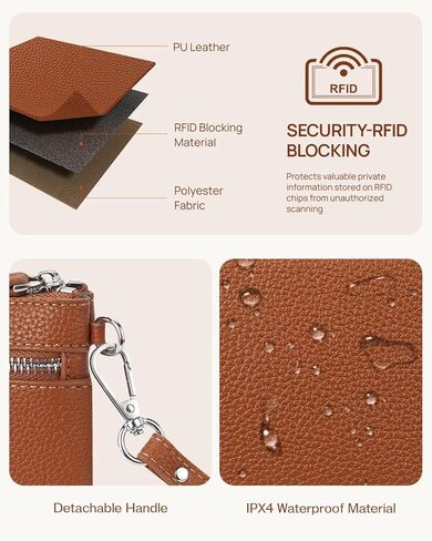 Telena Wristlet Wallets for Women Leather Clutch Purses Ladies Wallet Handbags RFID Blocking Card Holder in Kuwait