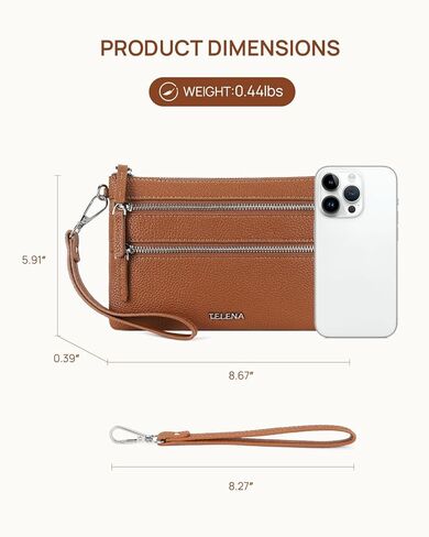 Telena Wristlet Wallets for Women Leather Clutch Purses Ladies Wallet Handbags RFID Blocking Card Holder in Kuwait