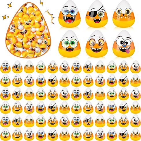 50 Pcs Halloween Fake Candy Corn Halloween Table Decorations Resin Candy Corn Vase Fillers Artificial Halloween Ornaments for DIY Craft Making Gifts Supplies, 6 Styles in Saudi Arabia
