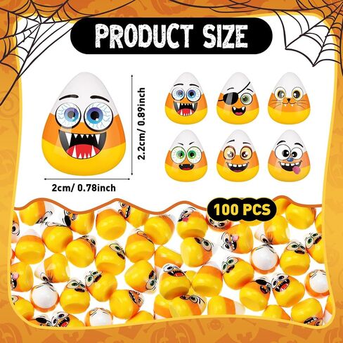 50 Pcs Halloween Fake Candy Corn Halloween Table Decorations Resin Candy Corn Vase Fillers Artificial Halloween Ornaments for DIY Craft Making Gifts Supplies, 6 Styles in Saudi Arabia