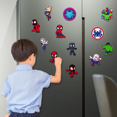 مغناطيس الثلاجة للأطفال، سبايدي وأصدقائه المذهلين مغناطيس الثلاجة للأطفال الصغار 1-3 مغناطيس الأطفال هدية تعليمية للثلاجة، مغناطيس مغناطيسي كامل الظهر للأطفال الصغار in Kuwait