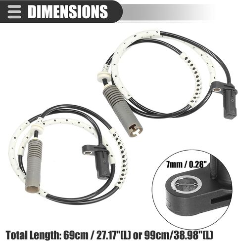 مستشعر سرعة عجلة مستشعر ABS خلفي يسار يمين من Motoforti، لسيارة BMW 128i L6 3.0L E82 Series 2008-2013، بلاستيك، رقم 34526760425، أسود، قطعتان in Saudi Arabia