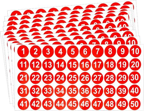 ملصقات أرقام، ملصقات أرقام متتالية 1-50، 10 أوراق ملصقات أرقام مستديرة، ملصقات أرقام صغيرة سوداء من الفينيل لملصقات أرقام للمكتب، والفصول الدراسية، والتخزين، والمخزون، داخلي، خارجي، 1 بوصة in Kuwait