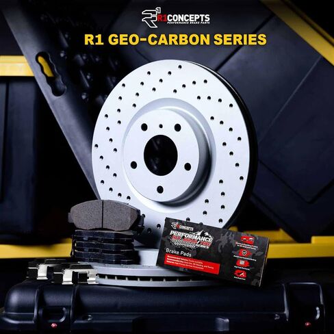 R1 Concepts Front Brakes and Rotors Kit |Front Brake Pads| Brake Rotors and Pads| Performance Off-Road/Tow Brake Pads and Rotors| Hardware Kit WMVH1-40000 in Saudi Arabia