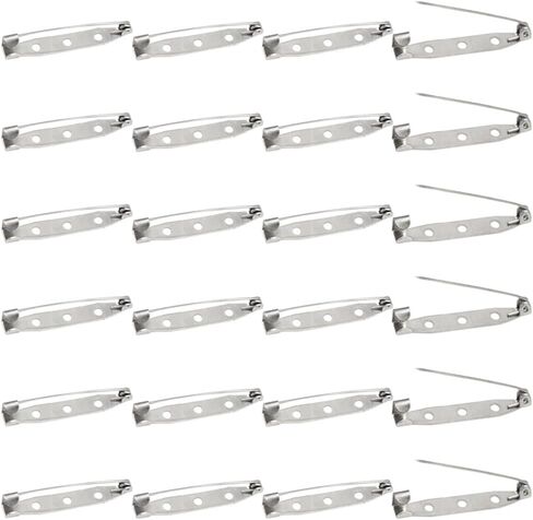 100 Pcs Brooch Pins，Bar Pins Backs Safety Clasp， Locking Pins Backs for DIY Crafts Name Tags Jewelry Making（32mm） in Kuwait