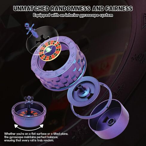 CZYY Roulette Dice - مجموعة نرد معدنية 7 في 1، نرد دوار فريد من نوعه، أداة تململ للمكتب - نرد لعب دور DND رائع، هدايا وإكسسوارات لـ D&D، RPG على الطاولة، لعبة اللوحة (برونزية) in Kuwait