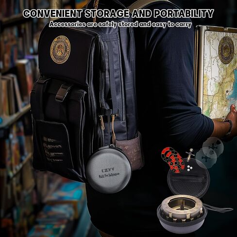 CZYY Roulette Dice - مجموعة نرد معدنية 7 في 1، نرد دوار فريد من نوعه، أداة تململ للمكتب - نرد لعب دور DND رائع، هدايا وإكسسوارات لـ D&D، RPG على الطاولة، لعبة اللوحة (برونزية) in Kuwait