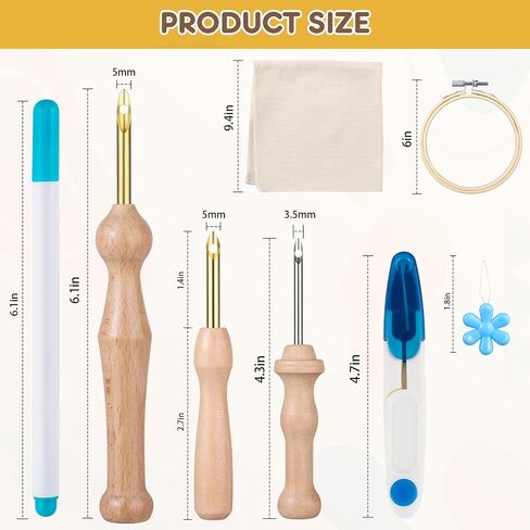 Cheloment Punch Needle Tool with Embroidery Hoop,Punch Needle Cloth Embroidery Punch Needle Set,Adjustable Punch Needle Kit for Adults Beginner,Hand Sewing Lover in Kuwait