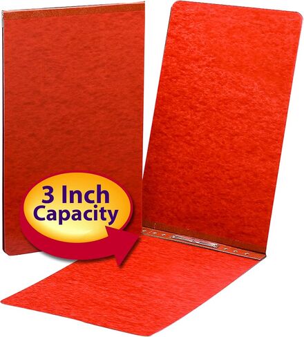 Smead PressGuard Binder Cover, Metal Prong Top Fastener with Compressor, 3" Capacity, 11" x 17", Red, 10 per Box (81778) in Saudi Arabia