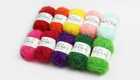 خيوط كروشيه قوس قزح 10 شلات ألوان متنوعة 100% بوليستر (حزمة خيوط الغسيل)، RainbowYarn10 in Saudi Arabia