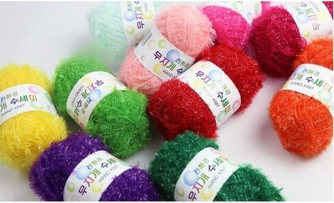خيوط كروشيه قوس قزح 10 شلات ألوان متنوعة 100% بوليستر (حزمة خيوط الغسيل)، RainbowYarn10 in Saudi Arabia