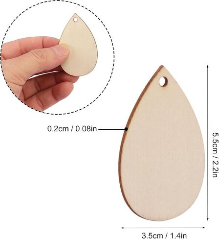 500 Pieces Wood Earring Blanks, 1.4 x 2.2 Inch Unfinished Teardrop Pendants for Crafts, Decoration, Jewelry Supplies and DIY Projects, by GNIEMCKIN in Saudi Arabia
