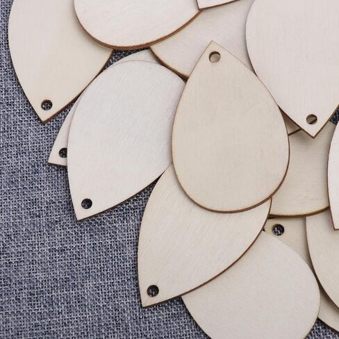 500 Pieces Wood Earring Blanks, 1.4 x 2.2 Inch Unfinished Teardrop Pendants for Crafts, Decoration, Jewelry Supplies and DIY Projects, by GNIEMCKIN in Saudi Arabia
