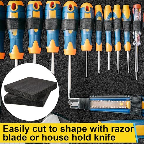 Hoolerry 2 قطعة من إسفنج البولي إيثيلين القابل للتخصيص، صفائح إسفنجية سميكة سوداء للتغليف والحرف اليدوية (12 × 10 × 2.125 بوصة) in Kuwait