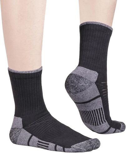Women's Moisture Wicking Cotton Cushioned Crew Socks 5Pairs/Pack Outdoor Athletic Sports Hiking Socks For Size 6-11 in Saudi Arabia
