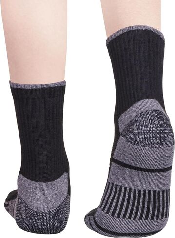 Women's Moisture Wicking Cotton Cushioned Crew Socks 5Pairs/Pack Outdoor Athletic Sports Hiking Socks For Size 6-11 in Saudi Arabia