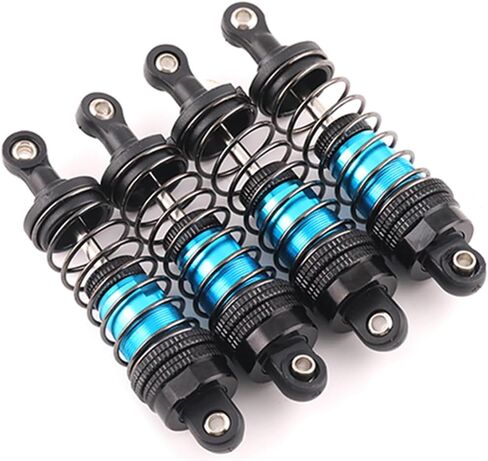 66mm Shocks Oil Shock Absorber RC Shock Absorber Damper Set for 1/12 1/14 1/16 Scale RC Cars WLtoys 144001, 124019, 124018, MJX, SCY and HBX - 4Pcs 66mm Shocks (Black Red) in Kuwait