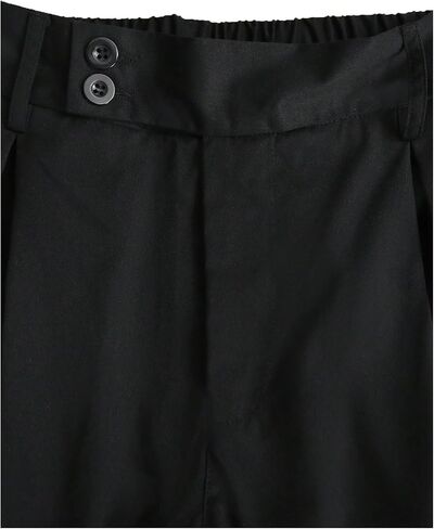 OYOANGLE Men's Pleated High Waist Wide Leg Pants Loose Fit Casual Pants with Pocket in Kuwait