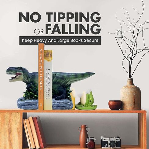 Dinosaur Bookends Decorative Book Ends to Hold Books Heavy Duty, Nonskid Book Stopper Resin Bookends for Shelves for Books Holder Bookend Supports, Book Stoppers Home and Office Decor in Kuwait
