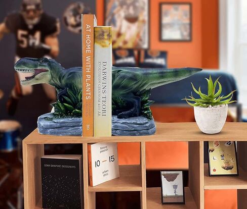 Dinosaur Bookends Decorative Book Ends to Hold Books Heavy Duty, Nonskid Book Stopper Resin Bookends for Shelves for Books Holder Bookend Supports, Book Stoppers Home and Office Decor in Kuwait