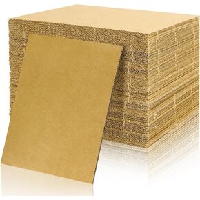 أوراق من الورق المقوى المموج مقاس 12.7 × 17.78 سم، 60 قطعة من الورق المقوى البني المسطح، مربعات من الورق المقوى السميك للتغليف والحرف الفنية التي تصنعها بنفسك in Kuwait