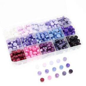Sealing Wax Beads,BITEYI Octagon Sealing Wax Beads for Wax Stamp Sealing Letter and Vintage Wedding Invitation Decorative,15 Colors,375 pcs (Green)