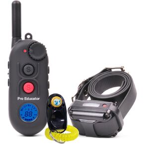 E-Collar - PE-900-1/2 Mile Remote Rechargeable Waterproof Trainer Pro Educator - Static, Vibration and Sound Stimulation Collar with PetsTEK Dog Training Clicker