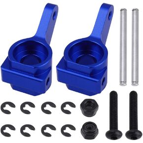 HobbyPark Aluminum Front Steering Blocks Upgrade Parts for 1/10 Traxxas Slash 2WD Rustler Stampede Bandit Replace 3736, Red Anodized