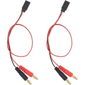 Futaba Style Receiver Plug to 4mm Banana Connector Battery Charge Lead Adapter 30cm Cable(Pack of 2)