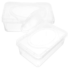 2pcs Wipes Box Portable Wipes Clear Container Travel Wipes Wipes Boxes Reusable Wipe Holder Wipe Holder Case Dispenser Wipes Travel Case Wipes Case Pp