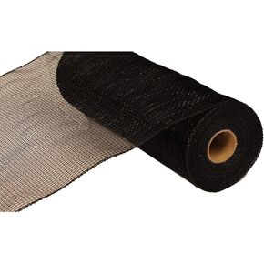 10 Inch x 30 Feet Deco Poly Mesh Ribbon - Black Non Metallic : RE130202