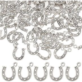 SUNNYCLUE 1 Box 100Pcs Cowboy Charms Horseshoe Charms Bulk Good Luck Charm Horse Charms War Horse Western Cowboy Charm for Jewelry Making Charms DIY Earrings Bracelet Necklace Craft Spirit Gift