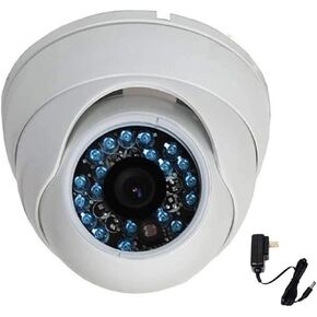 VideoSecu Dome Security Camera 600TVL Built-in CCD Outdoor Day Night Vision Vandal Proof IR Infrared 3.6mm Wide Angle Lens for Home CCTV DVR Surveillance System with Power Supply 1Z2