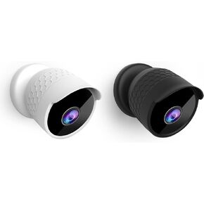 MOSISO Silicone Protective Cover Compatible with Nest Cam Outdoor or Indoor (Battery) Security Camera, 2 Pack Weather Proof Camera Protective Silicon Case Skin, Black & White