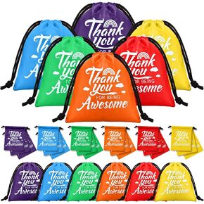 Thank You Employee Appreciation Gift Bags Thank You Goodie Bags Thank You for Being Awesome Drawstring Team Bags for Coworker Colleague Teacher Office(24 Pcs)