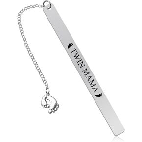 Twin Mom Gift Bookmark Mom of Twins Gift Book Lover Gift Mommy to Be Gift New Mom Gift Pregnancy Announcement Gift for First Time Mom Bookmark Baby Shower Announcement Gift Stainless Steel Bookmark