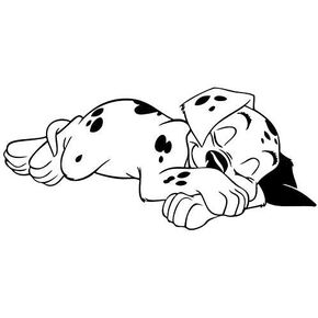 Spotty Dog Dalmatian Falling in Sweet Dream Vinyl Wall Decal Stickers for Baby Nursery Bedroom