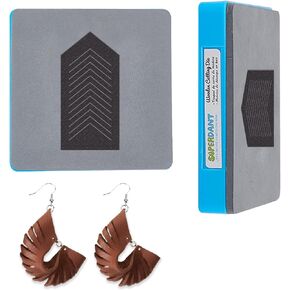 SUPERDANT Leather Cutting Dies 2 Sizes Feather Earring Keychain Brooch Leather Die Cut Craft Machine Faux Leather Dies Cutter for Women Girls Jewelry Large Size Dangle Earrings Gifts DIY Decoration