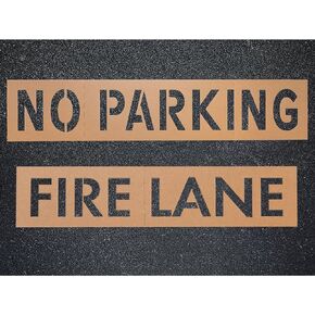 4 inch FIRE Lane & NO Parking Word Stencil for Painting Parking Lots & Curbs | Establish Tow Away Zones | Premium Cardboard Reusable Template Made w/Recycled Cardboard | Made in USA