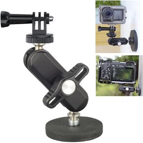 DEKEENSTAR Magnetic Camera Mount with Magic Arm, Magnetic Mount Base Stand with 1/4"-20 Thread Compatible with GoPro Hero 11 10 9 8 7 6 5 Black,DJI Action,Crosstour/Campark/AkASO and More