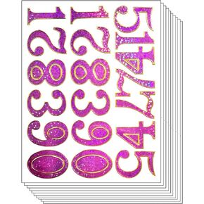 Stickers Glitter Pack 10 Sheets Rainbow Heart Romantic Love Cartoon Stickers Label for Kids and Teachers Label Art Decal Craft Scrapbook Book Album Diary Card Birthday School Supplies (01)