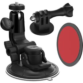 حامل كاميرا السيارة (1/4 برغي)، حامل كاميرا Charchendo للزجاج الأمامي وكأس شفط لوحة القيادة (قطر 90 مم) مع دوران 360 درجة للكاميرا الرياضية، ومسجل الفيديو، وGoPro Hero 10 9 8 7، وSjcam، وYicam إلخ in Kuwait