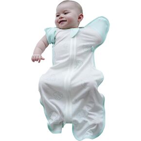 Swaddle, Organic, Air mesh, White, Small, Newborn, 0-3 Months, 7-13 lbs, Transition Baby Sleep Sack Allow Your to Sleep in a Preferred up-arm Position, Designed for Free Hand Movement