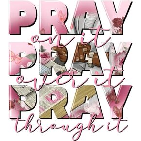 2pcs Pray Pray Pray Iron on Transfers for Clothing, Transfer DIY Patches in Size (L+S)