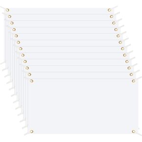 PATIKIL Large Blank Banner and Signs, 12 Pcs Polyester Cloth Sublimation Banners with Hanging Rope for Business Outside Outdoor Wall Flag Paintable DIY Banner Signs, White 2 x 4 Feet